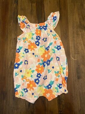 Carter's Floral Infant Romper - Pink, Blue & Yellow